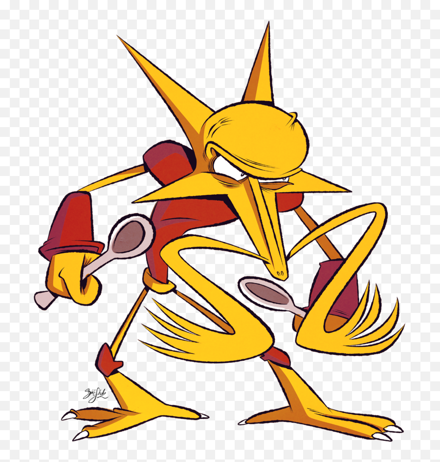 Alakazam By Themrock - Cartoon Png,Alakazam Png