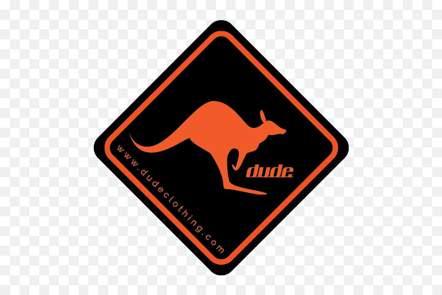 Dude Kangaroo Sign Logo Sticker - Eastern Grey Kangaroo Png,Kangaroo Logo