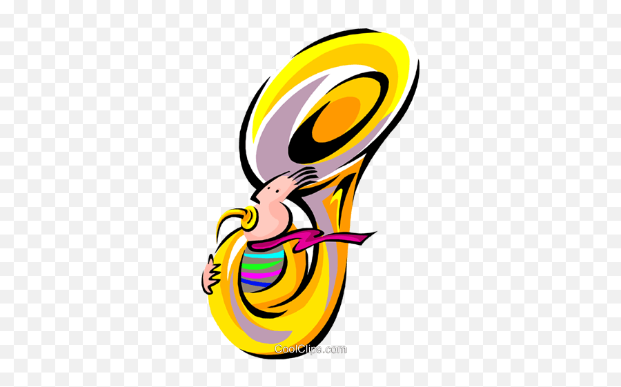 Tuba Royalty Free Vector Clip Art - Tuba Art Png,Tuba Png