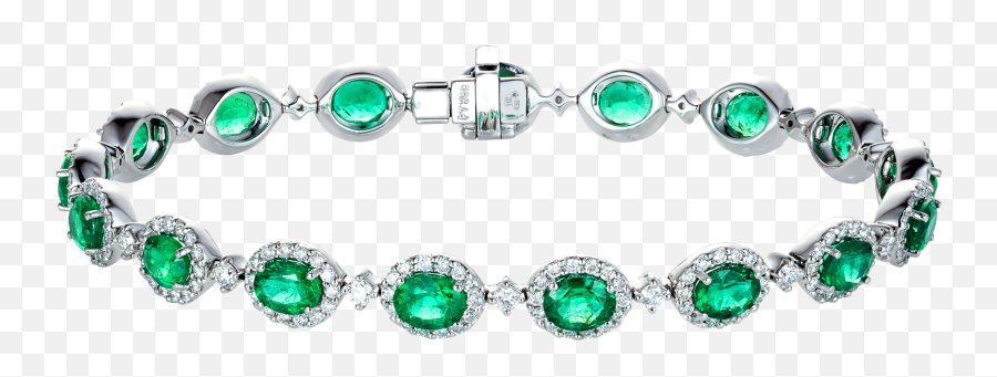 Oval Cut Emerald And Diamond Regal - Emerald Bracelet Png,Emerald Png