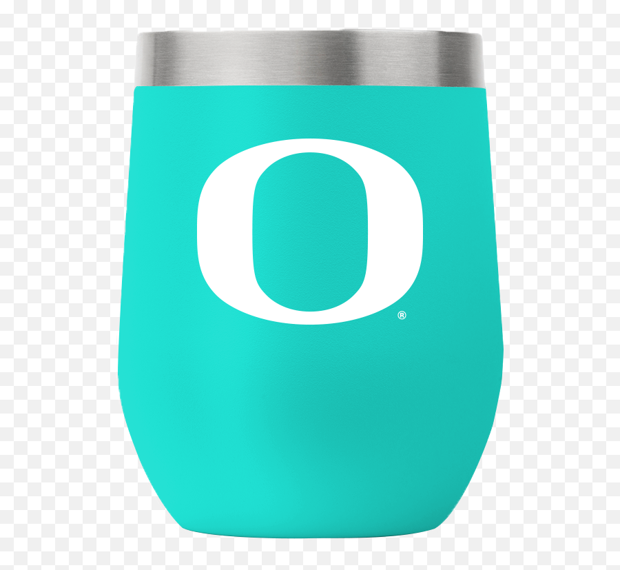 Oregon 12oz Stemless Teal Tumbler - Vertical Png,Oregon Ducks Logo Png