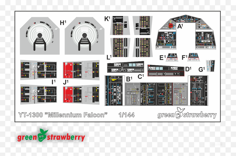 Green Strawberry Millennium Falcon - Millennium Falcon Millennium Falcon Cockpit Decals Png,Millennium Falcon Png