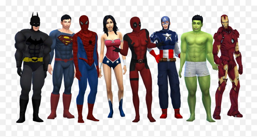 Download Sims Batman Superhero Fictional Character Free - Sims 4 Superhero Costume Png,Superheroes Png