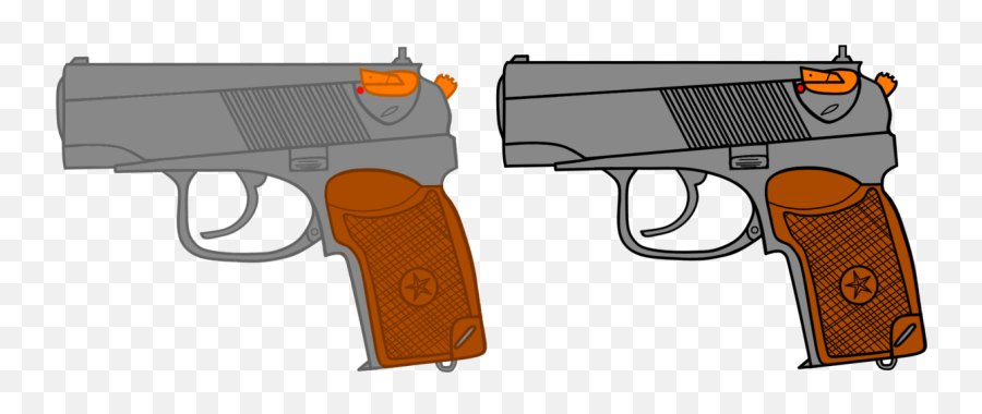 2 Cartoon Pistols Png Blood Toon 2017 - Illustrations Art Trigger,Handgun Png