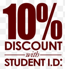 Download Estudent - discountposter 10 Student Discount PNG Dot