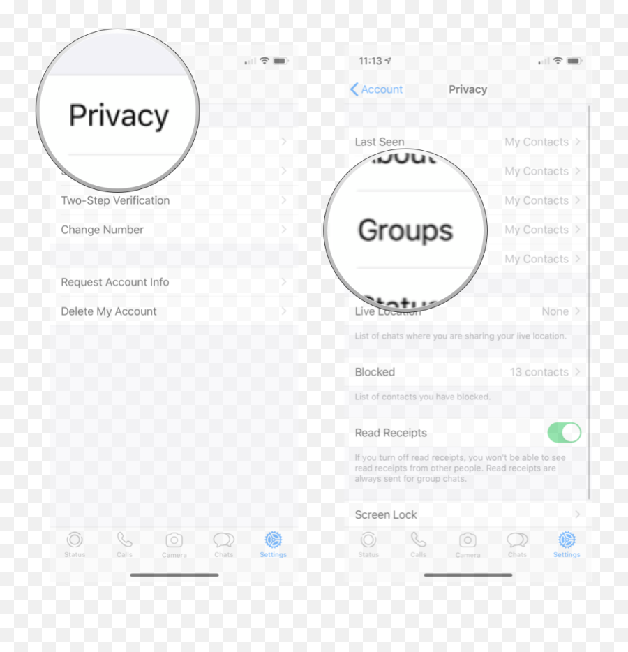 How To Customize Privacy Settings In Whatsapp For Iphone And - Whatsapp Default Account Settings Png,Group Icon In Whatsapp