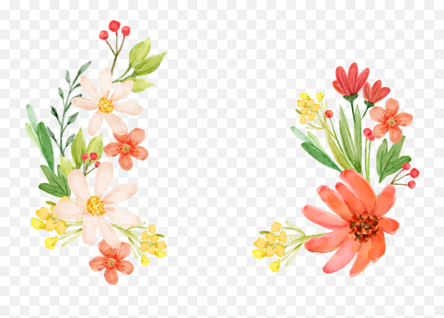 5 Flowers Vectors Clipart Transparent Png Flower Background