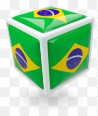 Cube Icon Illustration Of Flag Brazil - Flag png