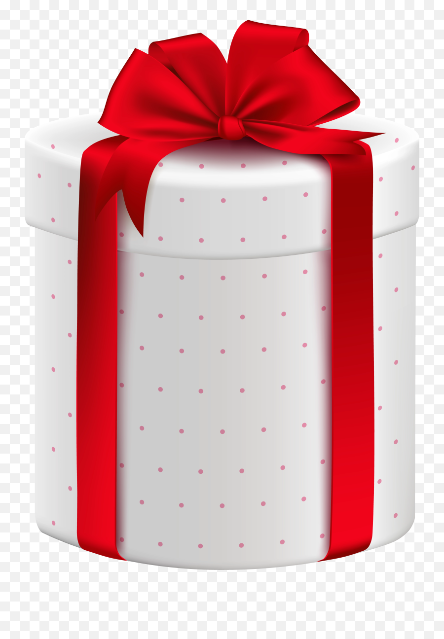 Gift Box With Red Bow Png Clipart Image - Png Christmas Gift Box,Present Clipart Png