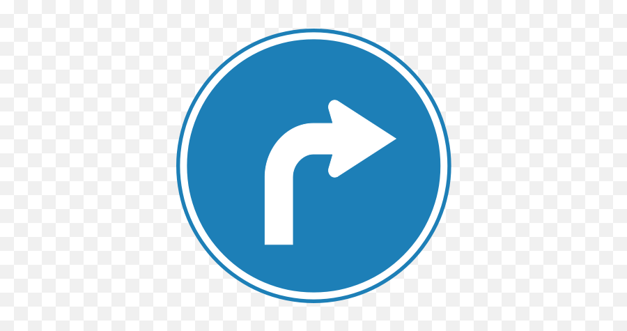 Filekorean Traffic Sign Right Turnsvg - Wikimedia Commons Turn Right Png,Page Peel Icon