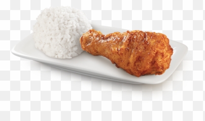 Download Fried Chicken With Rice Png - 1 Piece Chicken With 1 Piece Fried Chicken,Fried Chicken Png