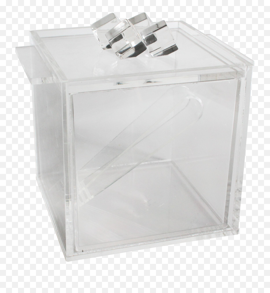 Modernist Lucite Ice Cube Bucket With Tongs - Box Png,Ice Cube Transparent