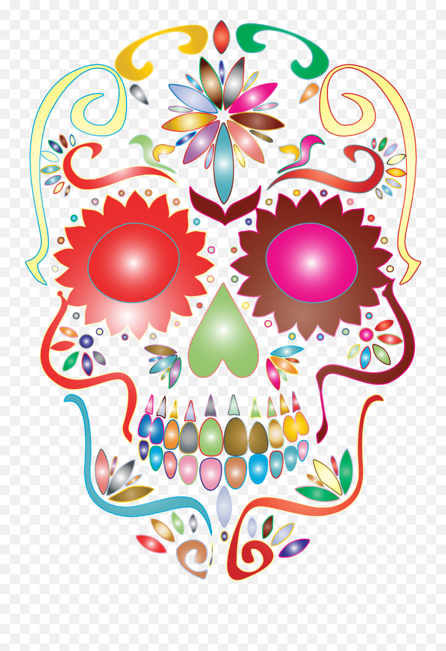 Skull Silhouette Clip Art - Clip Art Free Sugar Skull Png,Sugar Transparent Background