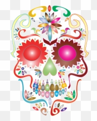 Skull Silhouette Clip Art - Clip Art Free Sugar Skull Png,Sugar Transparent Background