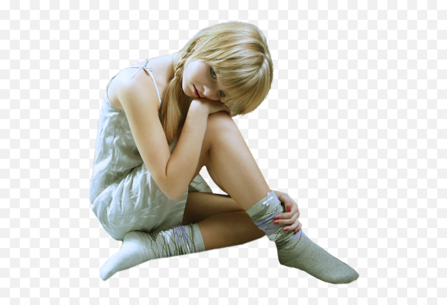 Sitting Sad Girl Png Image With No - Sad Girl Sitting Png,Sad Girl Png