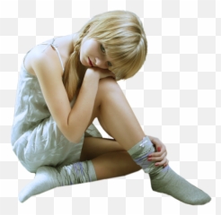 Sitting Sad Girl Png Image With No - Sad Girl Sitting Png,Sad Girl Png