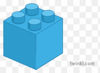 2x2 Lego Block Blue Maths Secondary Illustration - Twinkl Box png