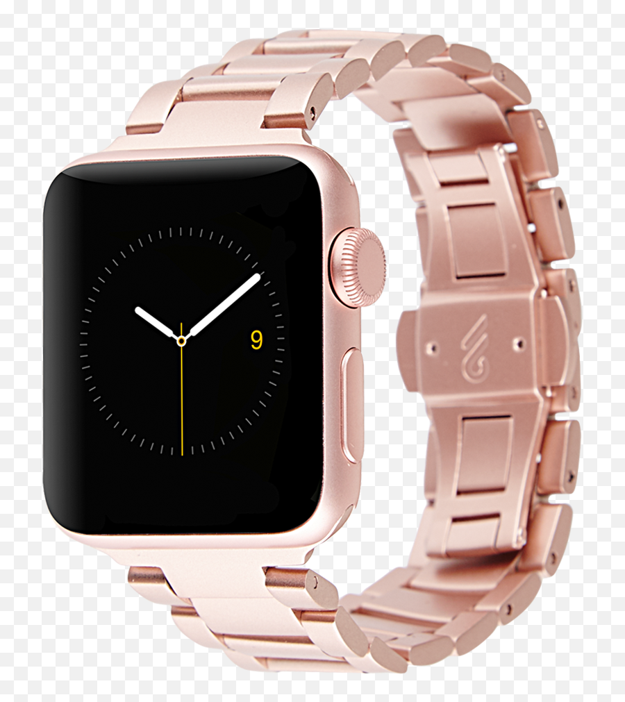 42mm Or 44mm Apple Watch Rose Gold Metal Linked Band Png Iwatch