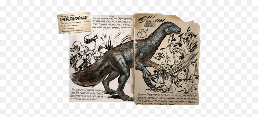 Ark Survival Evolved Therizinosaurus Initial Attack 767 - Dossier Therizinosaurus Ark Png,Ark Survival Evolved Png