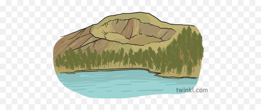 Dormant Volcano Illustration - Twinkl Mount Scenery Png,Volcano Png