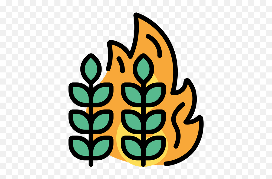 Crops Fire Icon Of Colored Outline - Clip Art Png,Crops Png