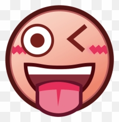 Winking Face With Tongue Emoji Clipart - Out png