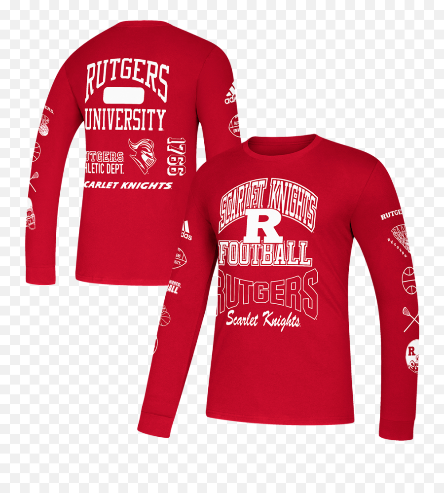 Rutgers Scarlet Knights Adidas Thrift - Long Sleeve Png,Long Sleeve Shirt Png