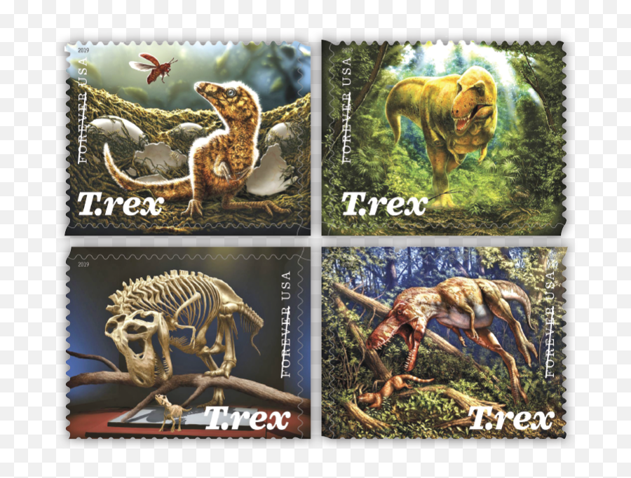 New Stamps Honor A Dinosauru0027s Return - Holographic T Rex Stamps Png,Trex Png