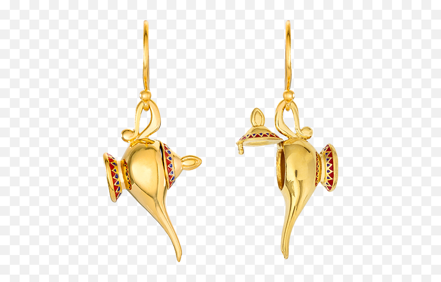 Hinged Magic Lamp Earrings By Rocklove - Magic Lamp Aladdin Pendant Png,Aladdin Lamp Png