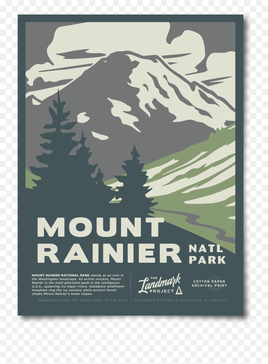 Mount Rainier National Park Poster - Azzuri Bay Png,National Park Icon