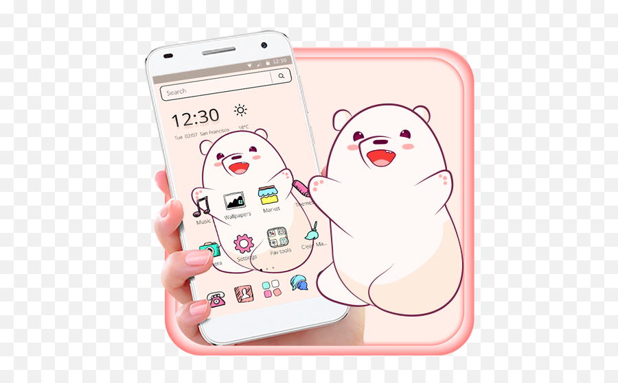 Cute Ice Bear Cartoon Lovely Theme Apk 110 - Download Smartphone Png,Ice Bear Icon