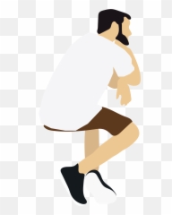 Exercise Clipart Wall Sit Transparent - Back Cartoon Transparent Background Png,People Sitting Png