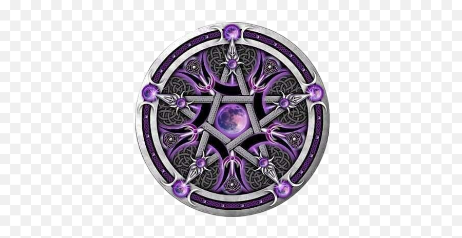 Pentagram Pentacle Moon Star Wicca - Purple Wiccan Pentagram Png,Pentacle Transparent Background