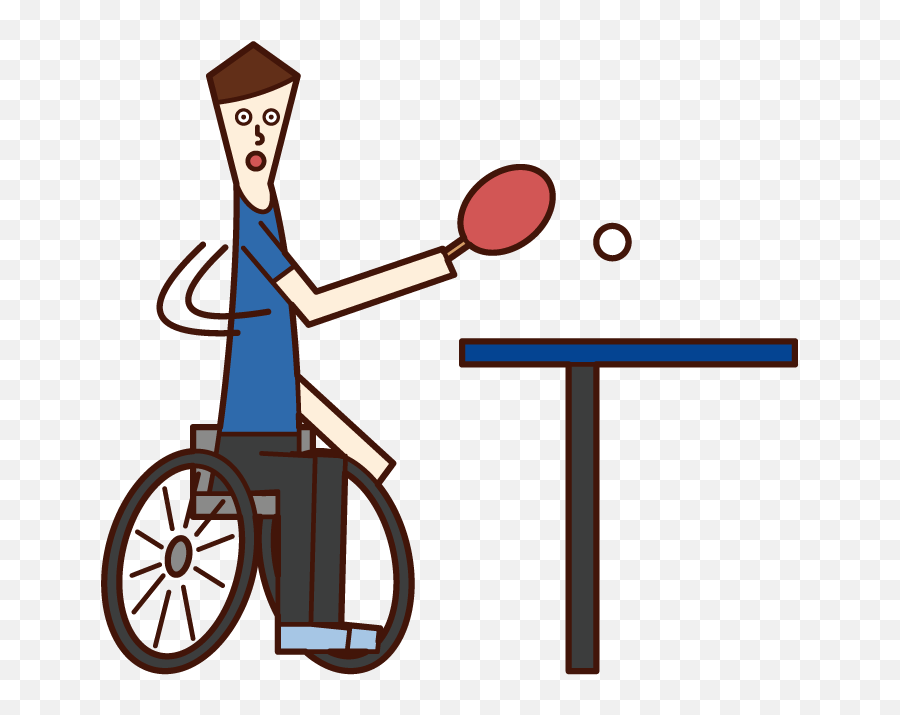 Illustration Of A Paralympic Table Tennis Player - Wheelchair Table Tennis Cartoon Png,Olympics Table Tennis Icon