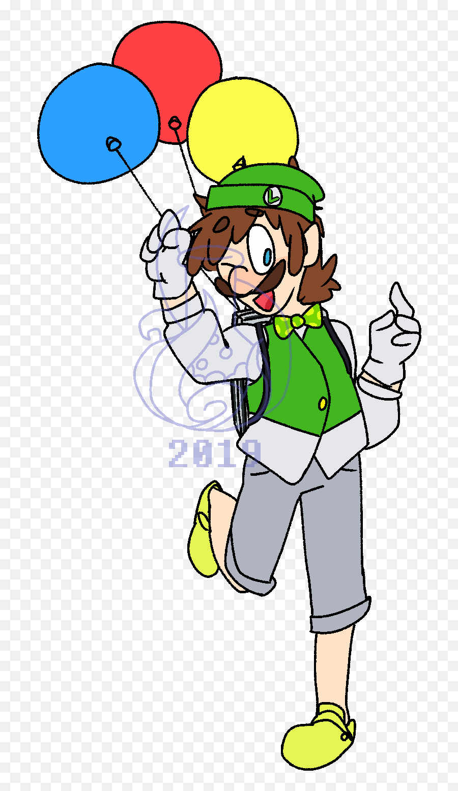 Vibing Hard Or Hardly - Cartoon Png,Luigi Hat Png