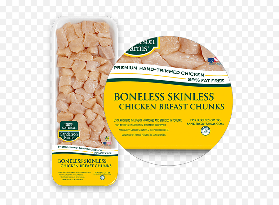 Premium Boneless Skinless Breast Chunks - Sanderson Farms Sanderson Farm Chicken Tenderloin Png,Chicken Breast Png