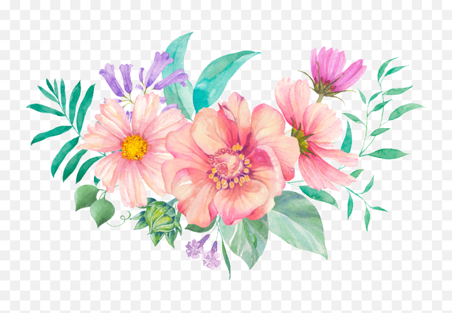 Cute Flower Cartoon Transparent - Flower Background Vector Png,Flower Cartoon Png