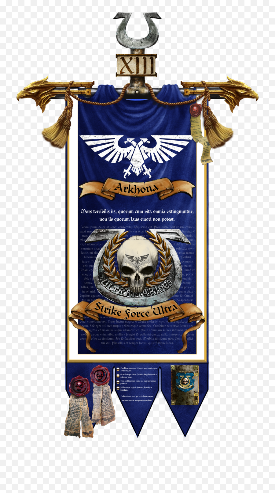 Warhammer 40k Space Marine Chapter Banner 201536 - Warhammer Warhammer 40k Ultramarines Banner Png,Warhammer Png