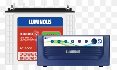 Eco Volt 1050 Inverter And Red Charge 18000 - 150AH Tall Tubular Battery Luminous Png
