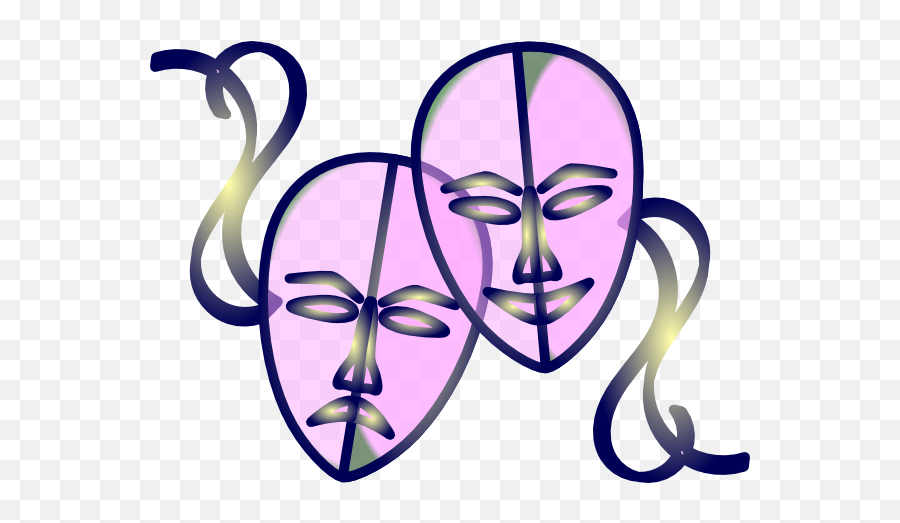 Theatre Masks Clip Art - Drama Masks Transparent Background Png,Drama Masks Png