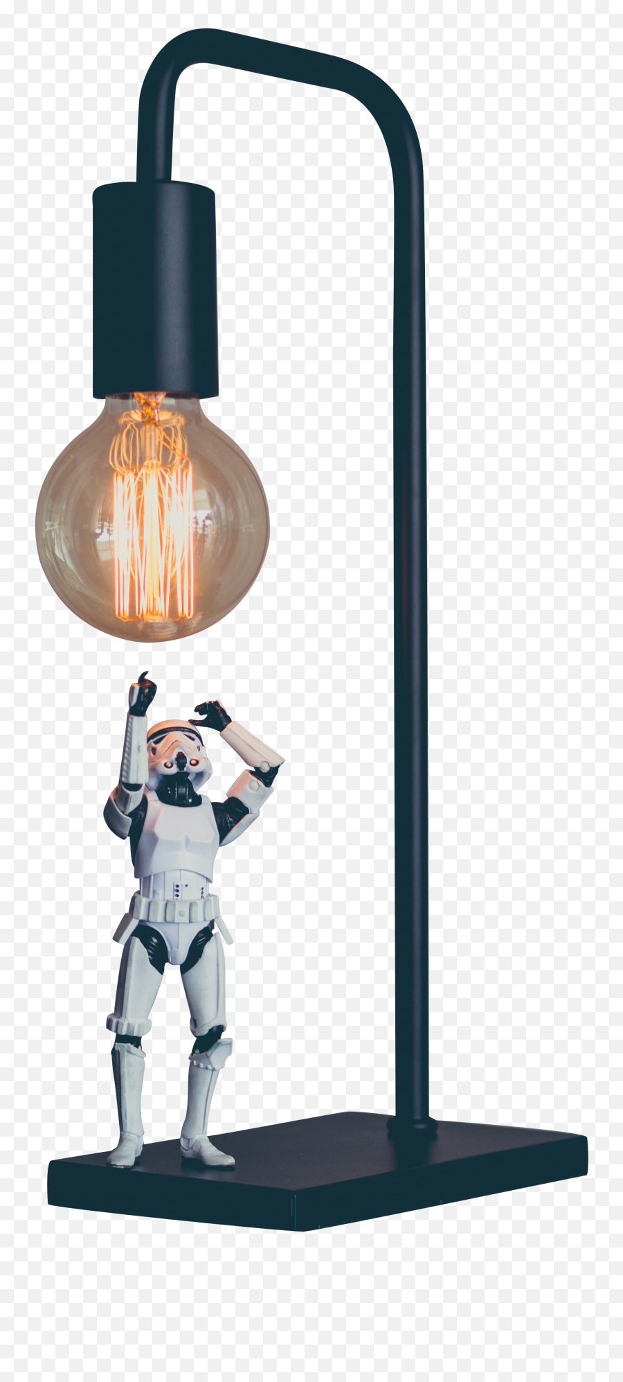 Storm Trooper Under Lamp Transparent Background Png - Free Incandescent Light Bulb,Lightbulb Transparent Background