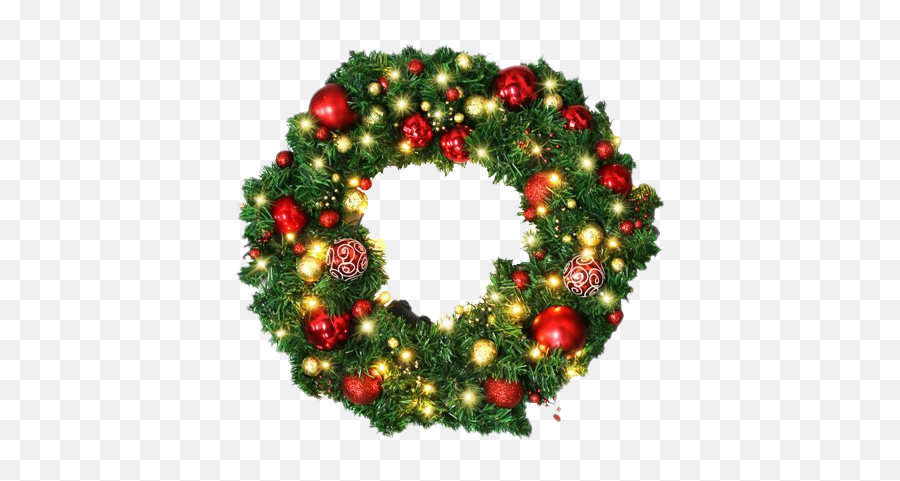 Outdoor Christmas Garland Png Free Download Mart - Wreath With Christmas Lights,Christmas Garland Png