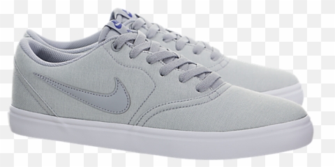 Nike Sb Check Solarsoft Canvas Premium 844493 - 005 Grey Skate Shoe png