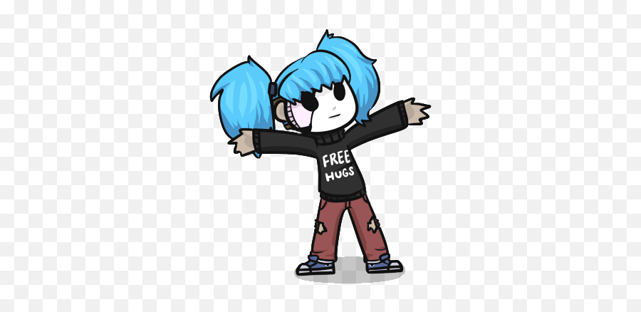 Freehugs Sallyface Sticker Png By Ilenia Lol - Sally Face Emoji Png,Lol Face Png