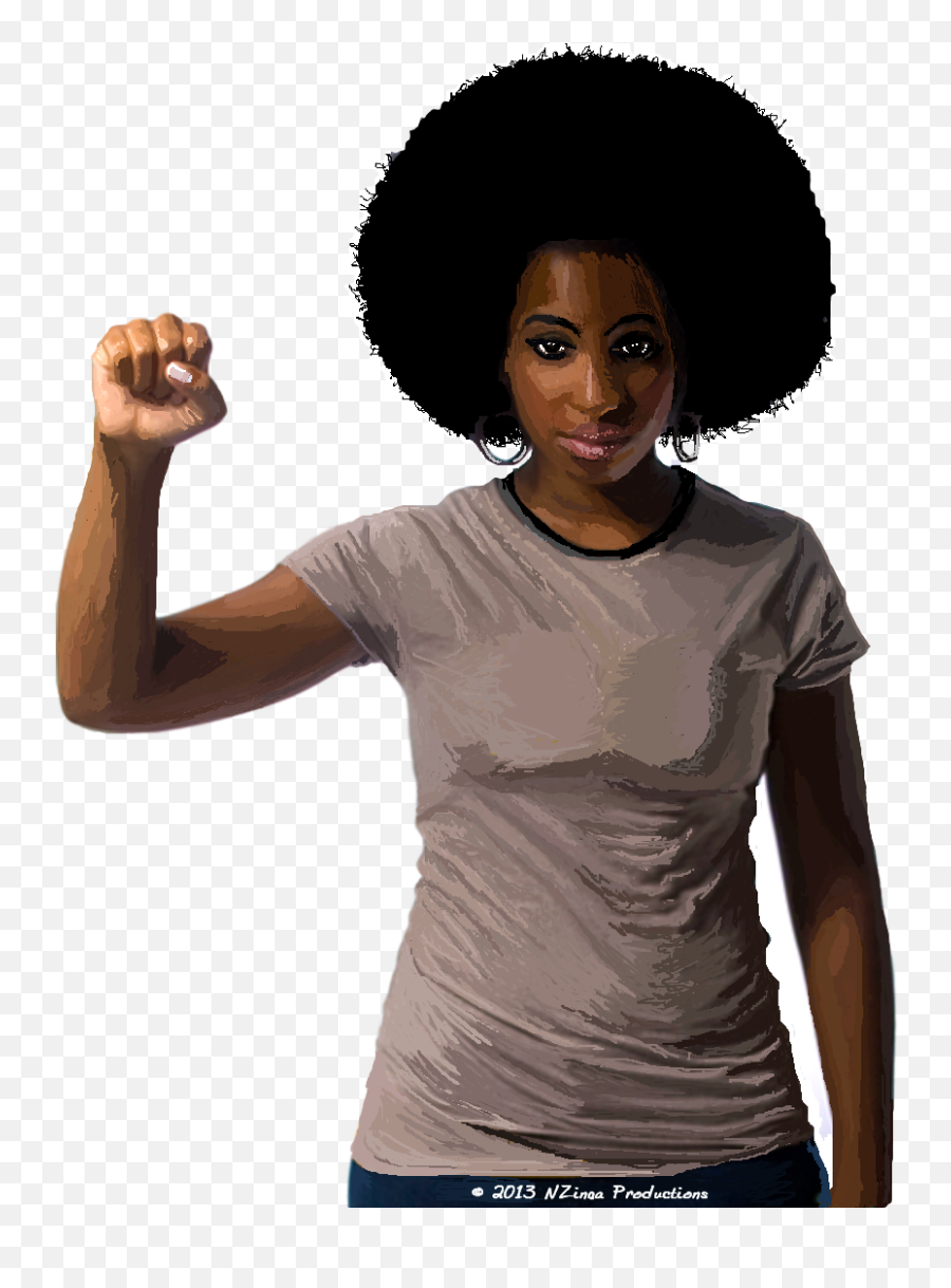 Black Woman With Afro Clipart - Black Power Fist Woman Png,Afro Transparent
