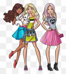 Barbie And Friends Square Dessert Plates 8 Full Size Png - Barbie And Friends Png,Barbie Png