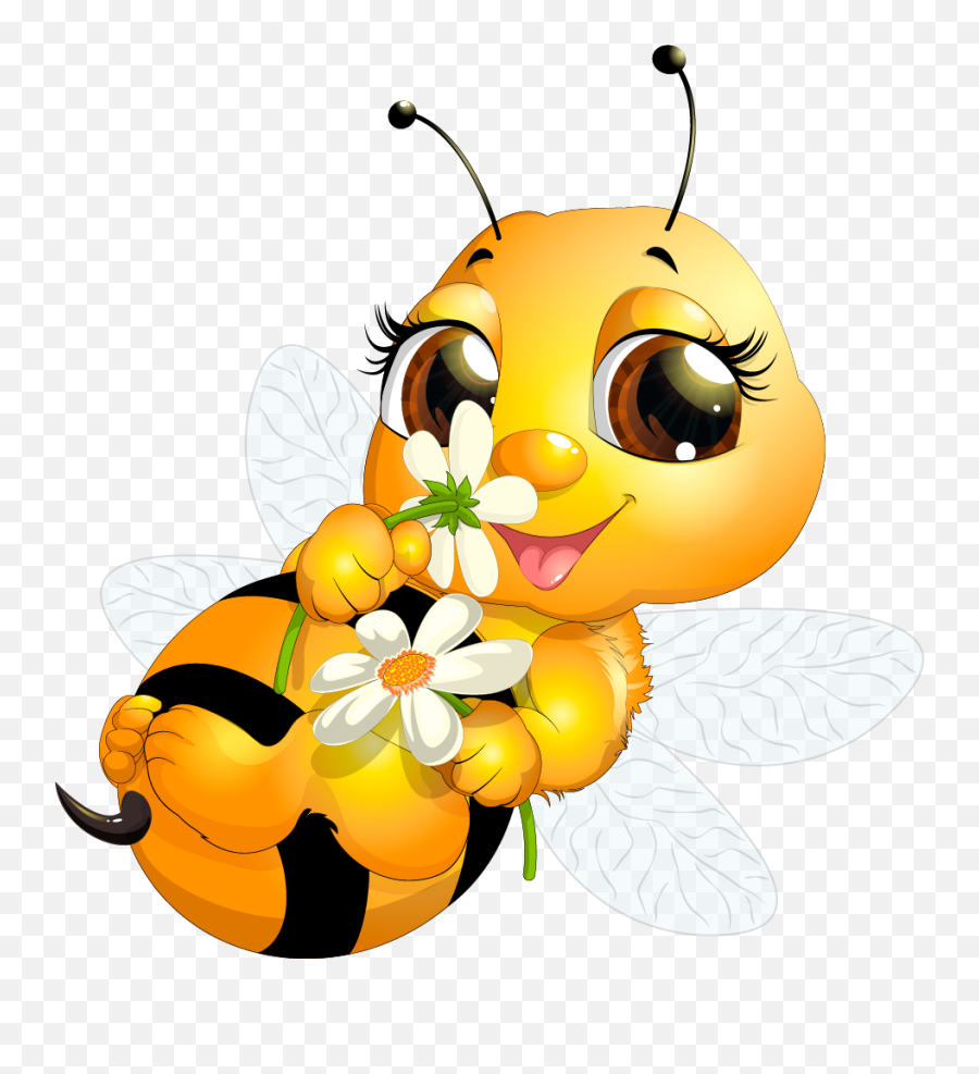 Clip Art - Cute Honey Bee Cartoon Png,Bee Clipart Png - free transparent  png images 
