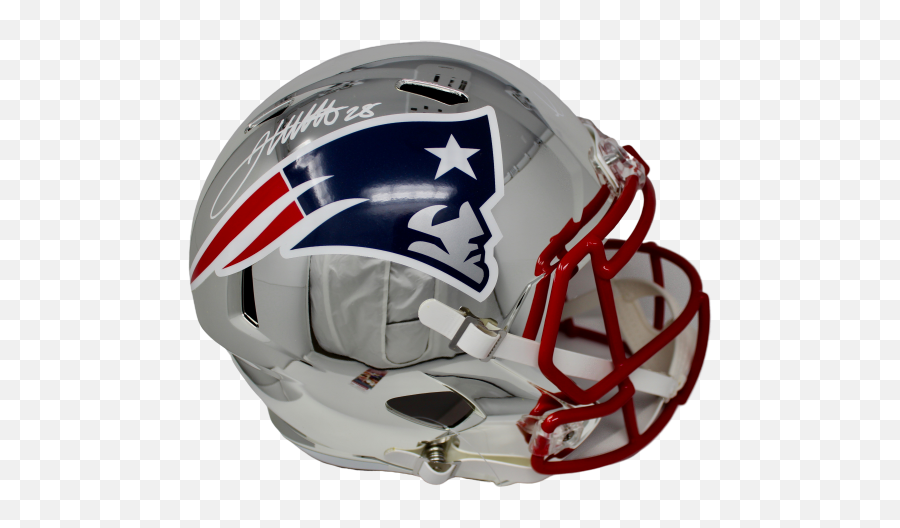 James Whitesony Michel New England Patriots Dual Signed Chrome Helmet Fanatics - New England Patriots Png,Russell Wilson Png