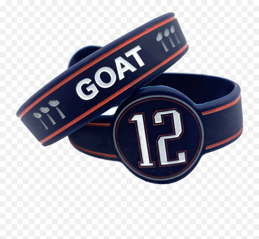 Tom Brady Inspired 12 Goat Super Bowl Trophy Silicon Bracelet Blue - Solid Png,Super Bowl Trophy Png