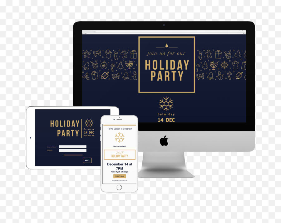 Online Holiday Party Rsvps - Display Device Png,Holiday Party Png